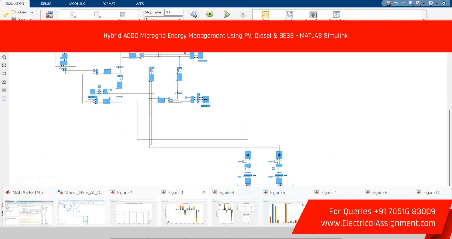 Hybrid AC/DC Microgrid Energy Management Using PV, Diesel & BESS - MATLAB Simulink screenshot 1